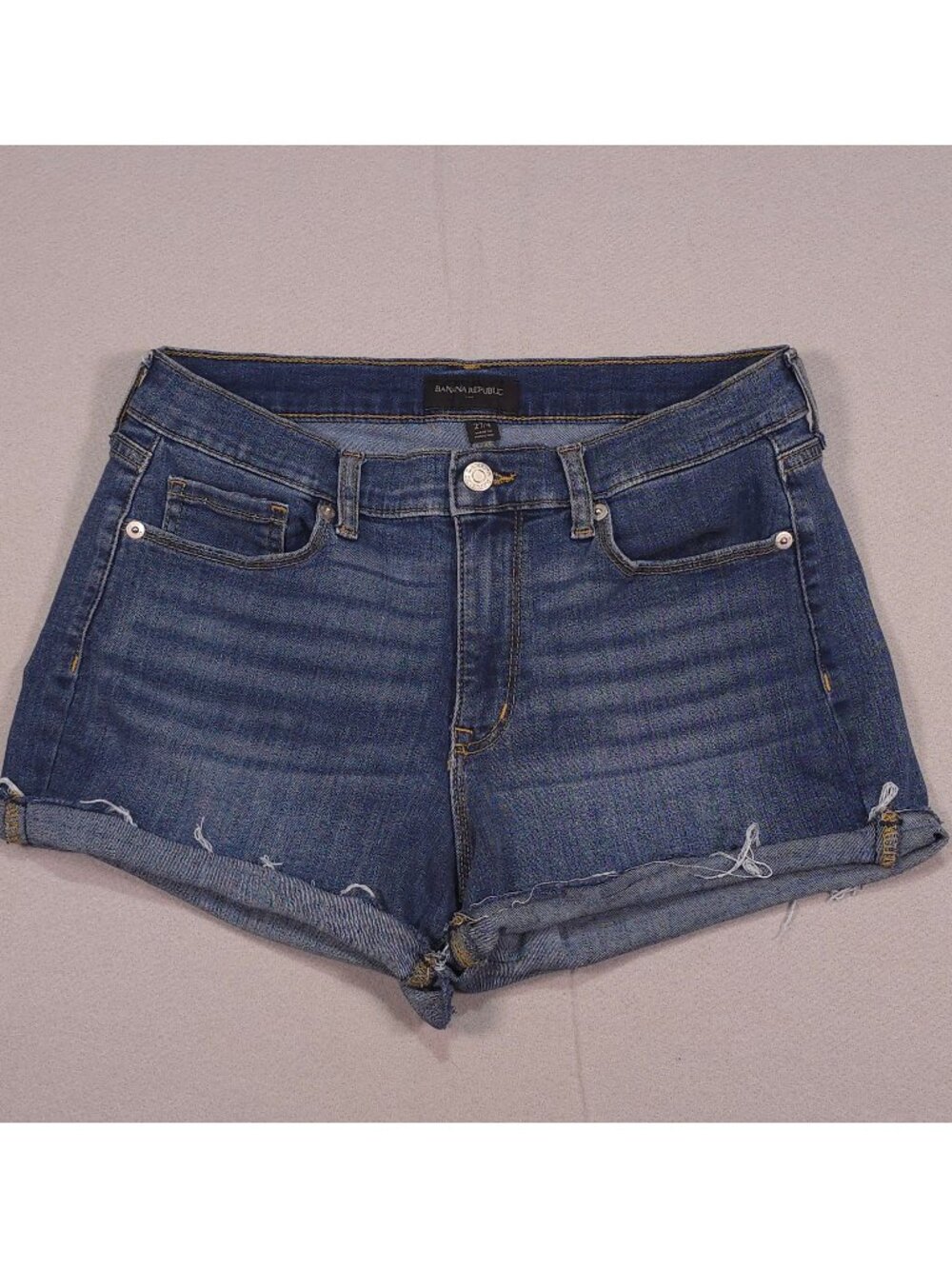 Banana Republic 27/4 Denim Cutoff Shorts Mid Rise Raw Frayed Hem